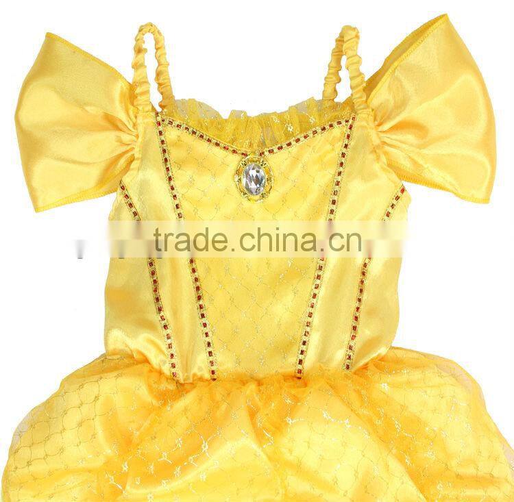 Factory direct cheap costumes Stage Performance Princess Dresses For Girls Kids Latest design satin fabric costumes