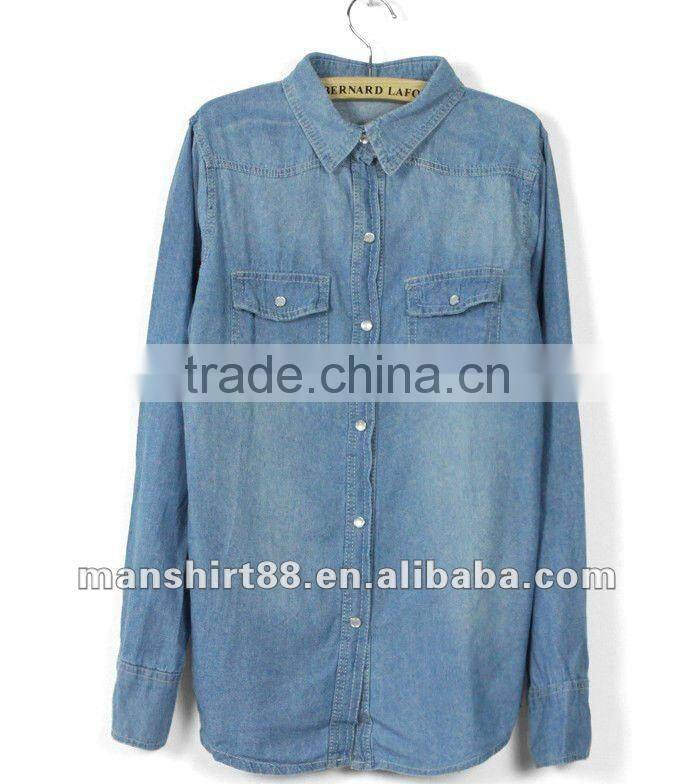 High quality 100%Cotton Denim long sleeve Shirt for men