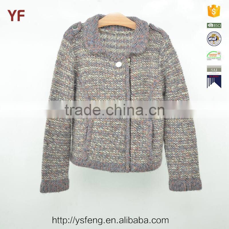 Hand Knitted Kids Cardigan Wool Sweater Knitting Design For Girl