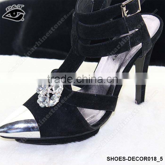 Shiny Flower Shaped Crystal Rhinestone Ornament Accessories with metal clip for high heel shoe wedding shoes