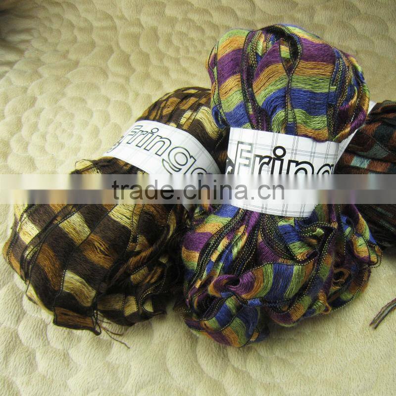 Novelty Wool fancy ribbon yarn for hand knitting