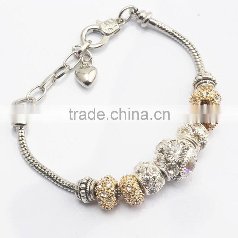 Fashion Ball Diamond With Gold Metal Jewelry Party Occasion Bracelets