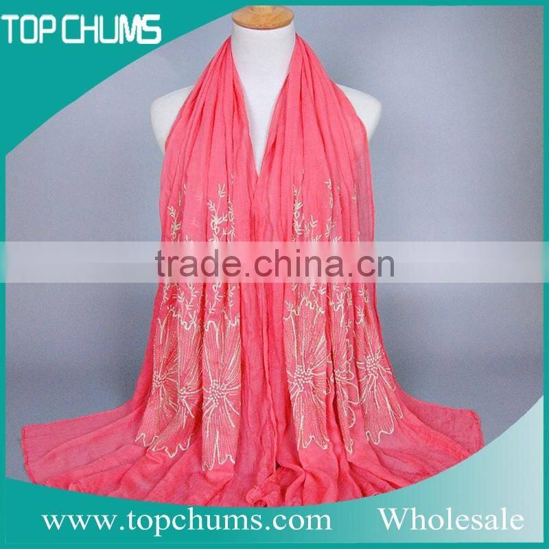 Wholesale embroidery floral women scarf pashmina