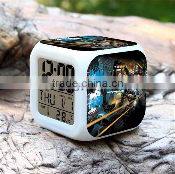Hot Movie LED alarm clock LED digital clock colorful changeable clock for kids