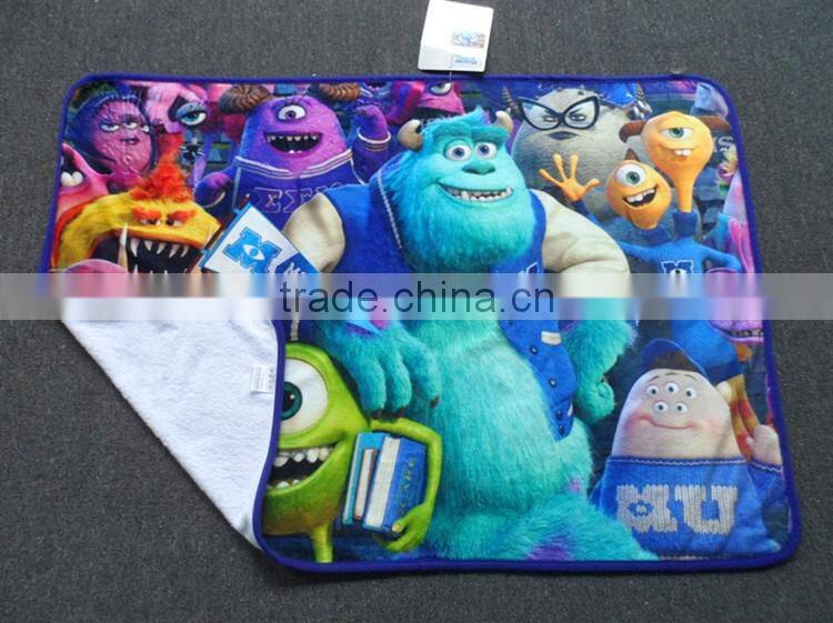 Cartoon Style Sherpa Fleece blanket, baby cruddle blanket