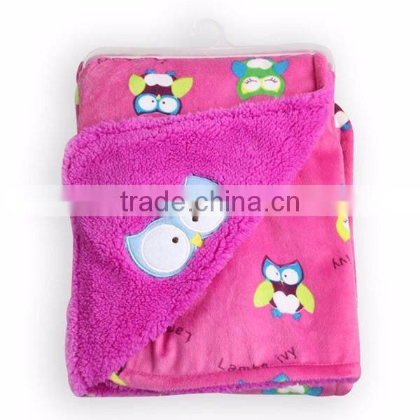 fashionable design soft touch animal baby blanket