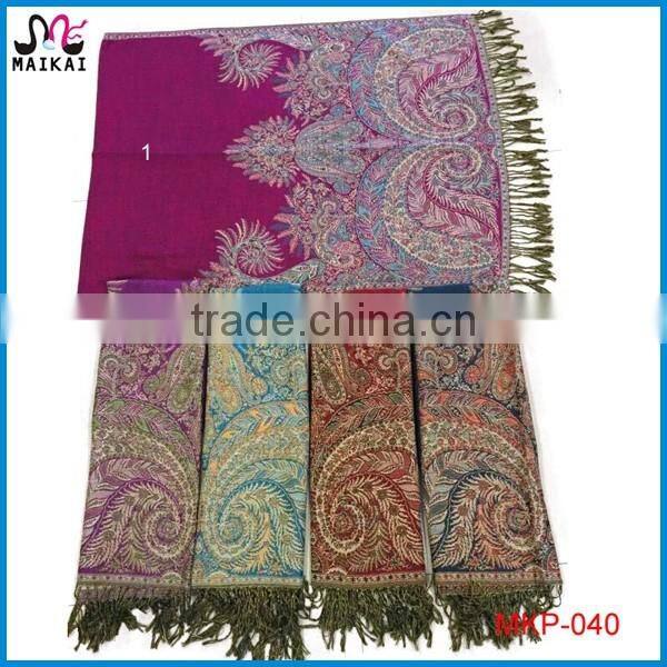 Alibaba wholesale high fashion jacquard viscose pashmina shawl