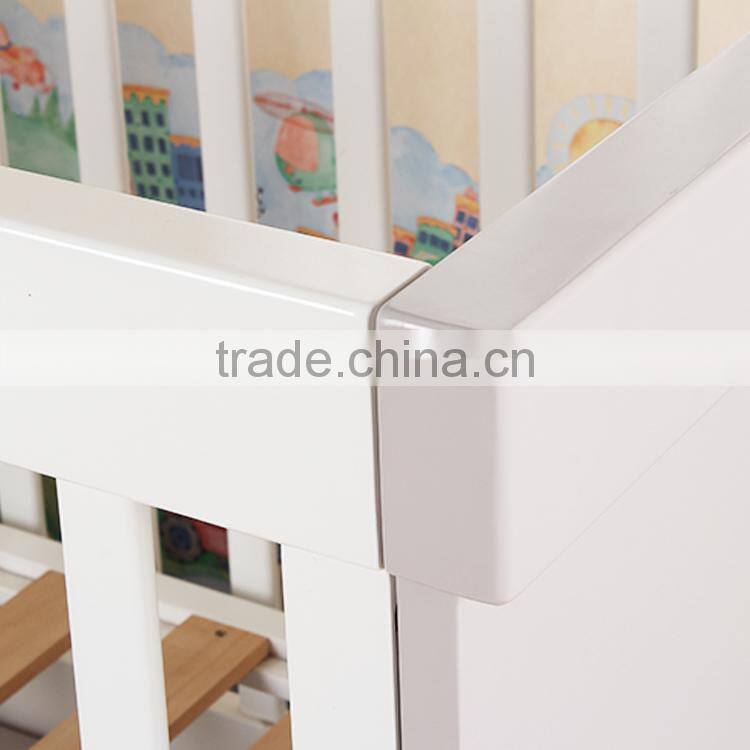 2016 new fashion baby nursery furniture discount modern baby crib woodland baby bedding