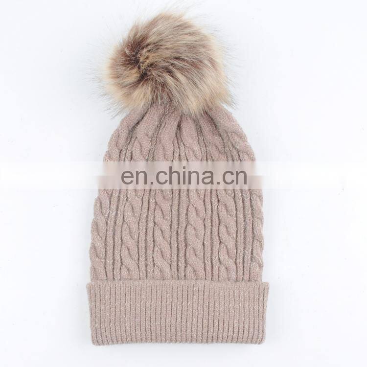 TOROS custom high quality hat knitted hat pompom warm winter hats for women