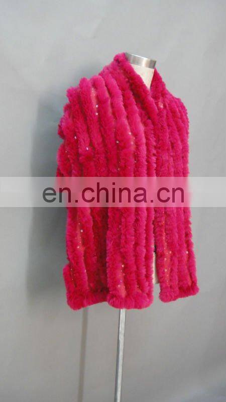 Ladies Elegant Knitting Shawl with 100% Rabbit Trim & Sequins NEW FOR 2011/2012 ( Style: # B188)