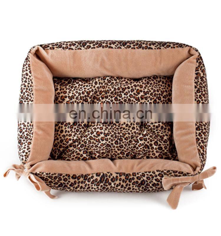 dog bed/Leopard square pet bed 2size/set