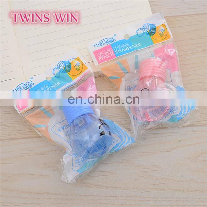 Alibaba china factory price wholesale kawaii stationery ,kids fashion funny cartoon plastic light bulb shaped pencil sharpener