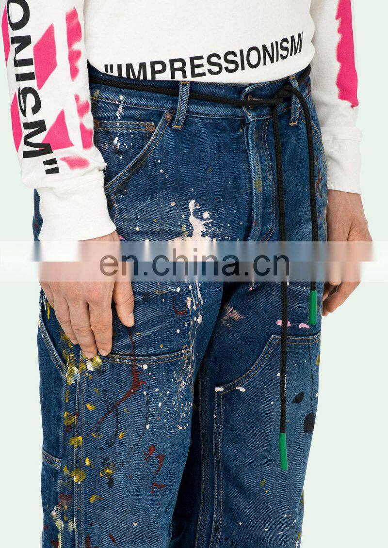 DiZNEW PAINTED POCKETS VINTAGE PAINT CARPENTER JEAN PANTS FOR BOYS