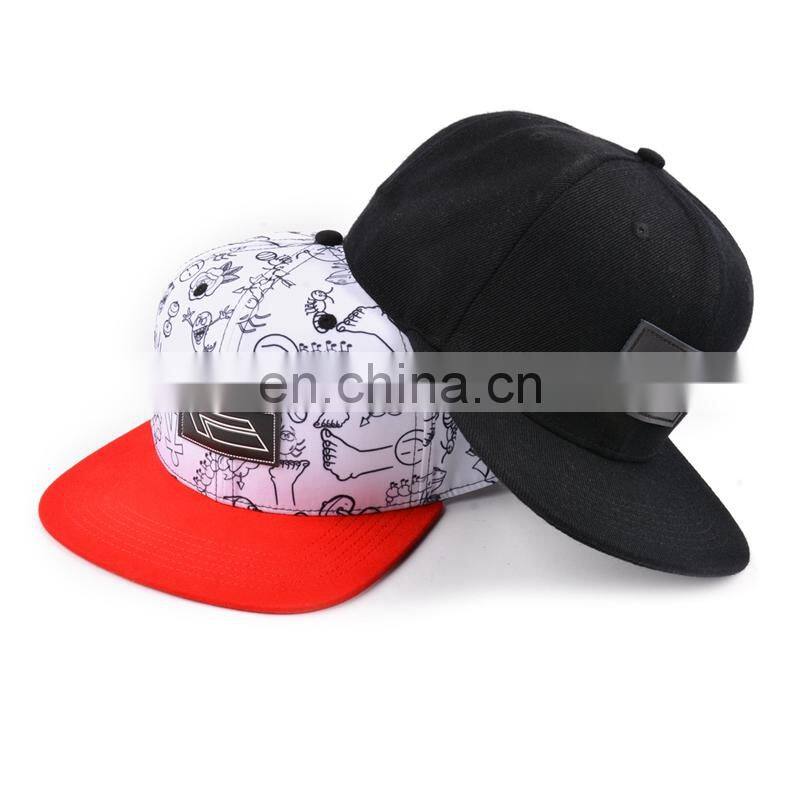 Direct factory 6 panel match color flat brim caps snapback