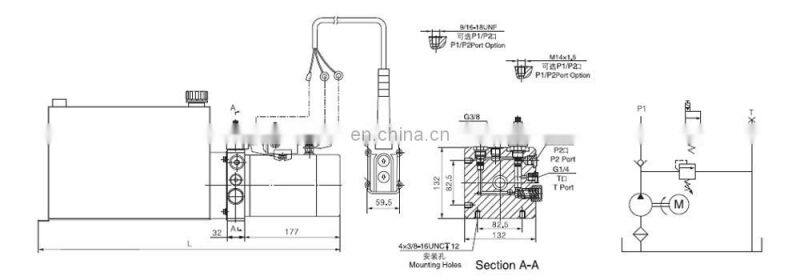 hydraulic power pack unit 12v 24v for trailer