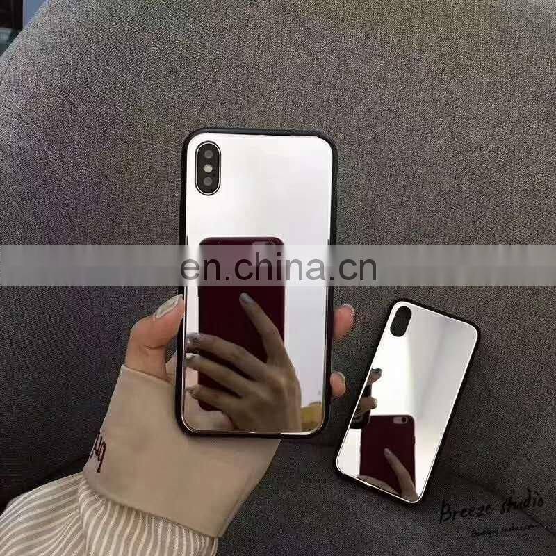Retail Packaging Phone Case For Iphone X Mobile Shell Personality Ip8/7Plus Mirror Glass 6S Anti Radiation Fuzzy Phone Case