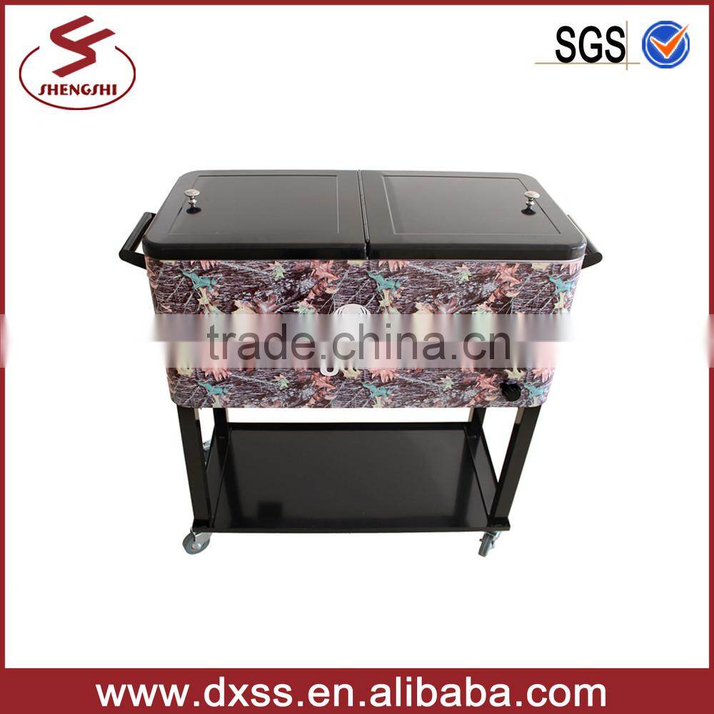 80qt Patio classic cooler with wheels and tray full painting