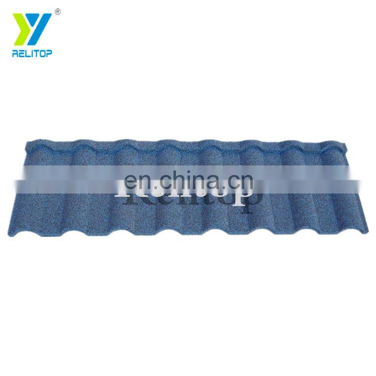 Milano Pure Blue Color Stone Coated Metal Roofing Prefab Villa House Use Galvalume Roofing Sheet Direct Sale From Manufacturer