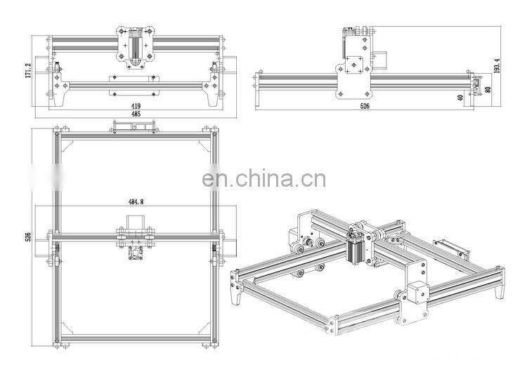 Laser Engraver Machine+500mw Blue Purple Laser Head Laser Machine Wood Router for Cutting Engraving