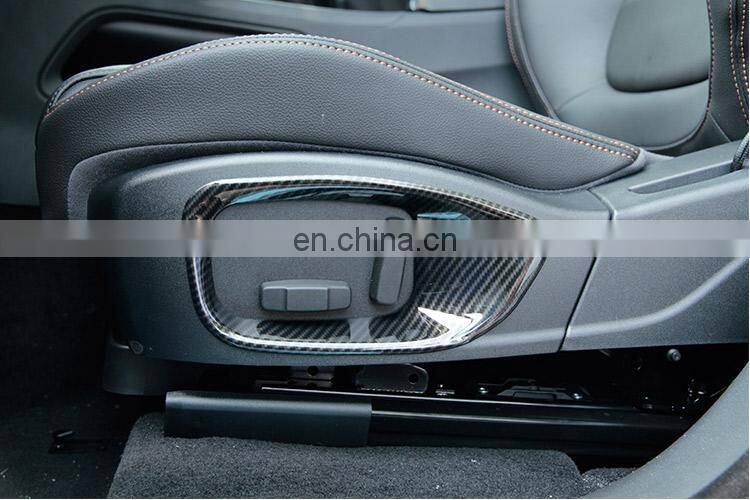 2Pcs Carbon Fiber Style Seat Adjustment Frame Decoration Cover Trim For Jaguar XF XE F-Pace X761 Car Accessories