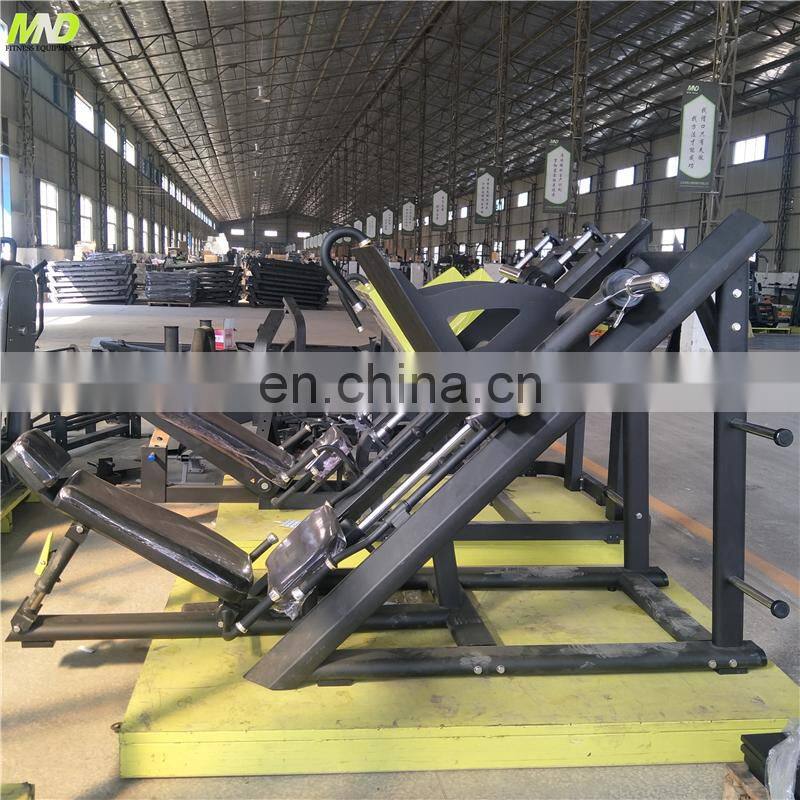Plate Loaded Hack Squat Machine Gym Fitness Equipment MND PL56 Commercial Sport Equipment 45 degree Linear Leg Press Machine