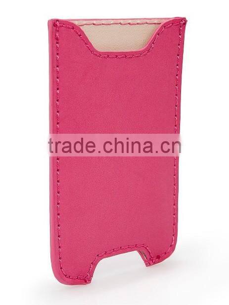 slip on bright color leather phone case with cut-out to charge plain genuine leather phone sleeve for iphone 5 6 custom logo