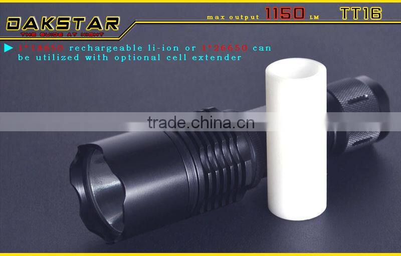 DAKSTAR TT16 LED 1150LM XML T6 18650 Superbright Police Rechargeable Emergency Aluminum Tactical Torch