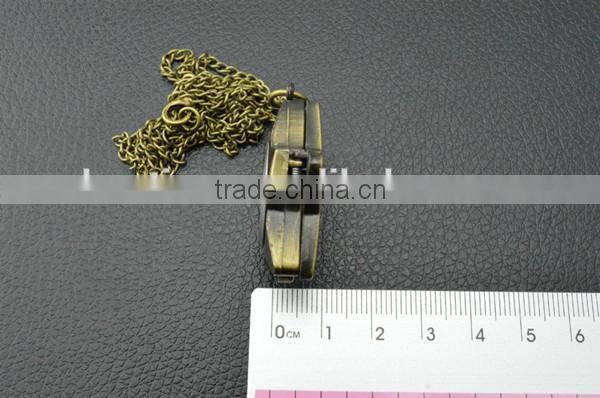 Cute lucky star retro bronzed pocket watch with rhinestone decoration