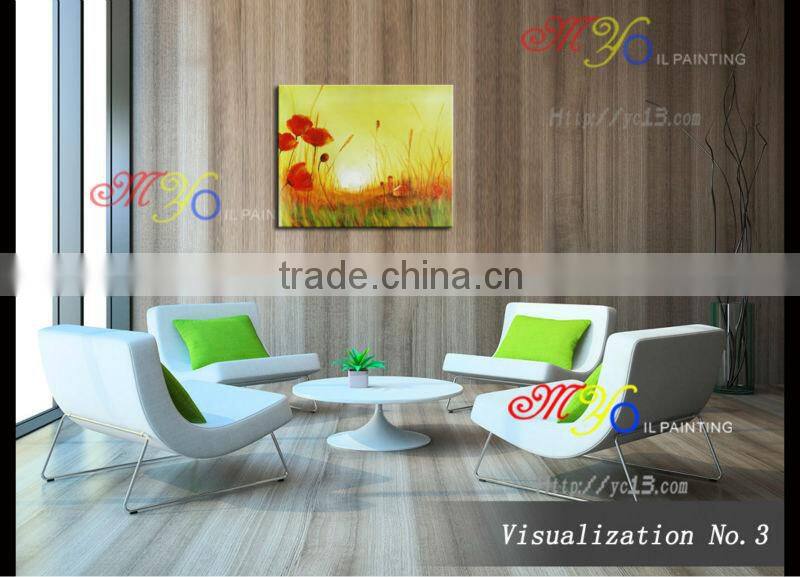 handmade home decor Artwork flower grass oil painting on canvas