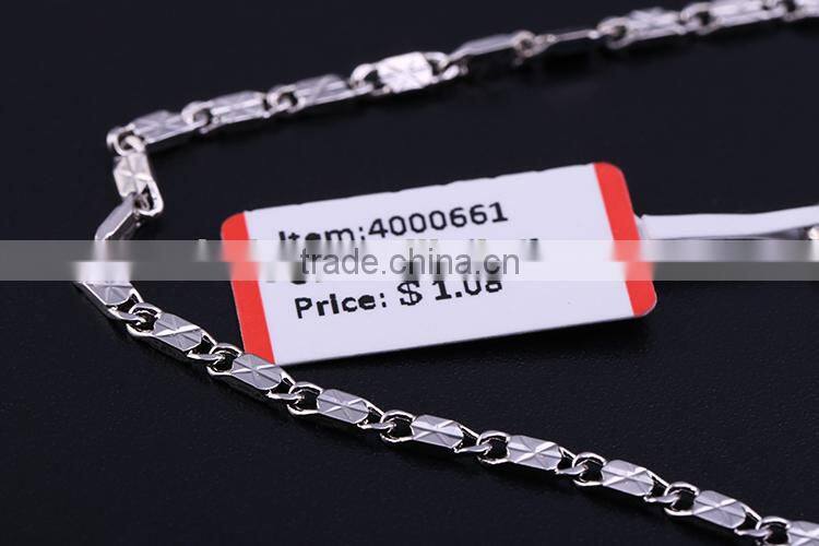 Cheap Price Fashion Rhodium Plated Wholesale Bulk Jewelry Chain Necklace