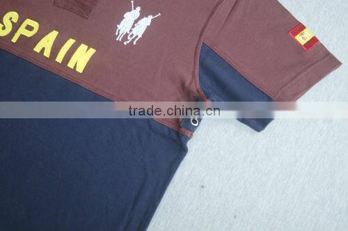 Embroidery men's cut POLO shirt with short sleeve