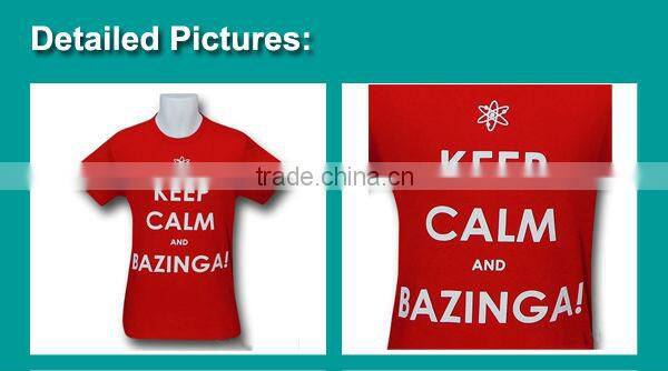 Wording printing short sleeve T-shirt/Red short sleeve T-shirt