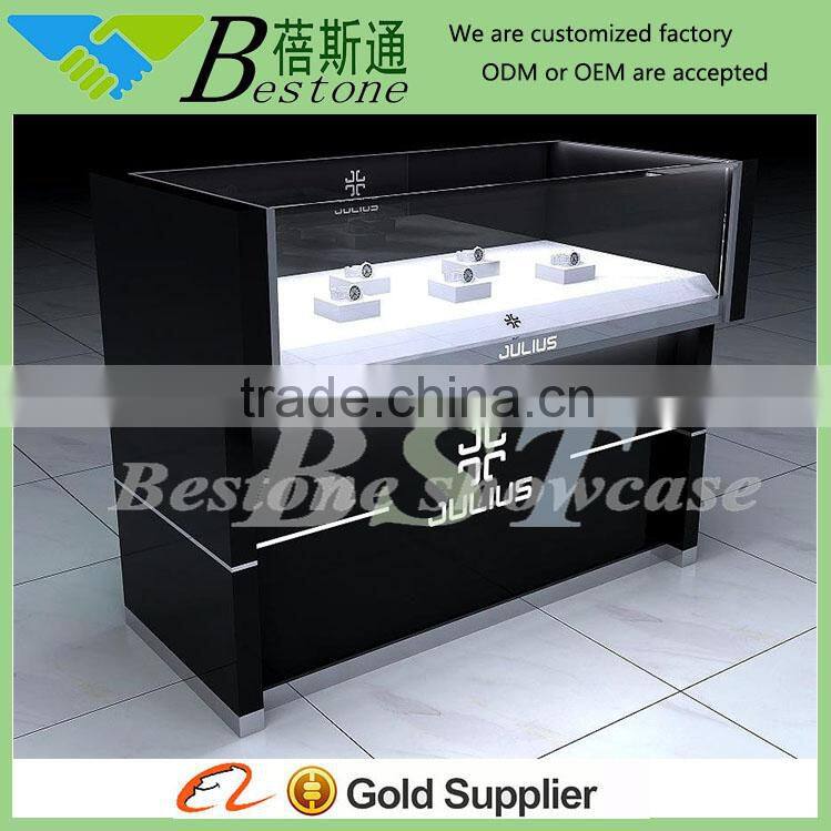 Glass display showcase designs for retail watch store furniture