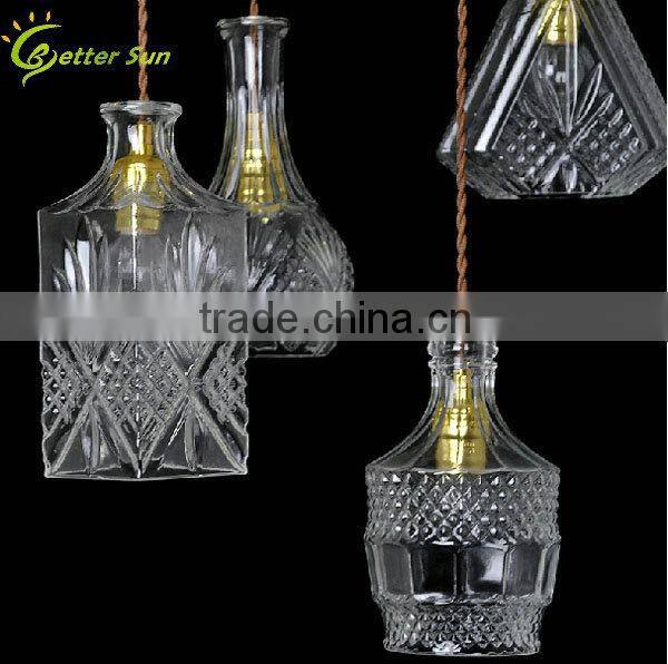 3 Pcs New Modern Clear Glass Wine Bottle Type Lamp Pendant