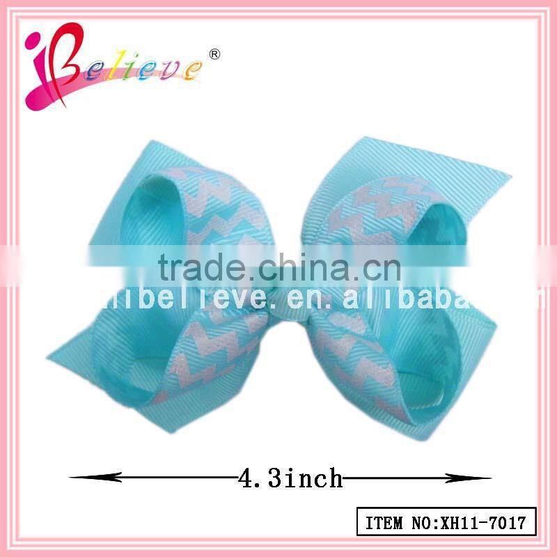 New years hair bows fake wholesale jewelry kids hair ribbon bows clip