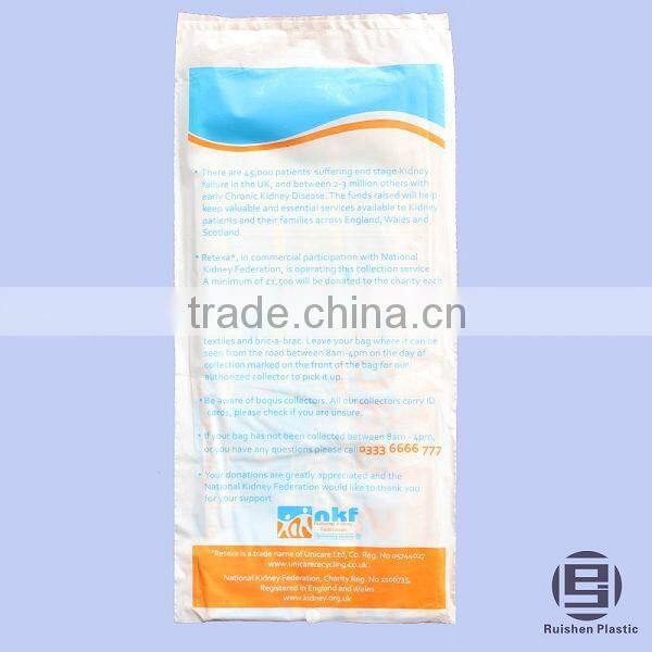 ABC Biodegradable PE Printed Plastic Charity Bag For Collection