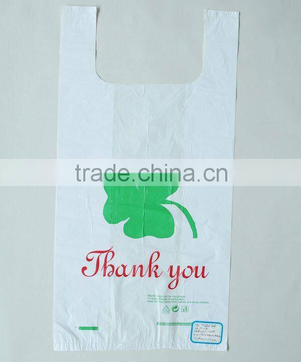 White Film PE Plastic Bag Vest Packing Bags