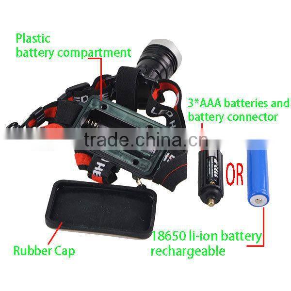 High Intensity 3 models Outdoor Camping XML T6 Led Head Lamp