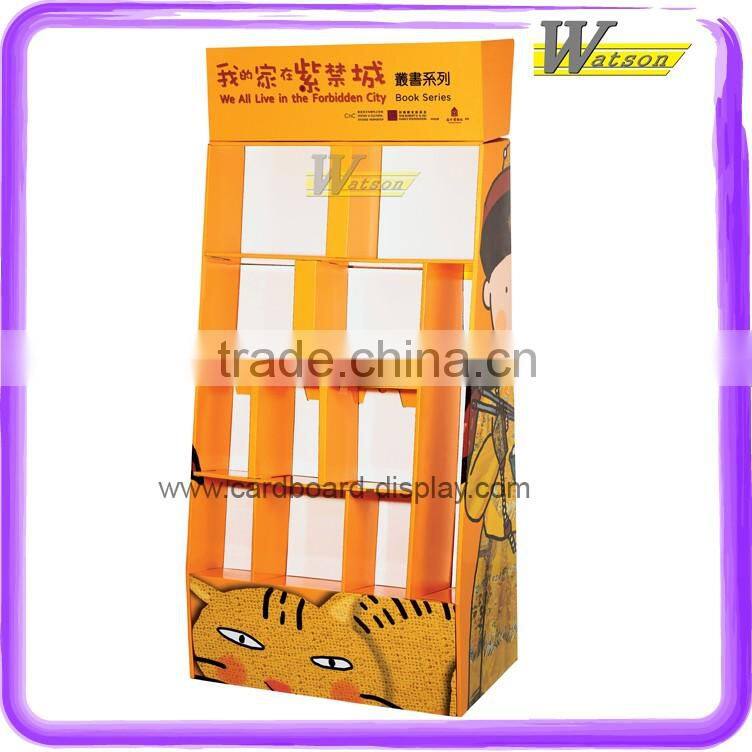 book shop floor standing design cardboard display stand