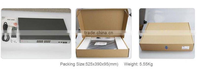 16 port gigabit poe switch managed switch POE Switch for IP Camera with 2 Gigabit TP/SFP Combo Ports (260Watts/440Watts) ONV