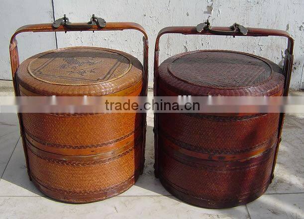 Chinese antique natural rattan basket
