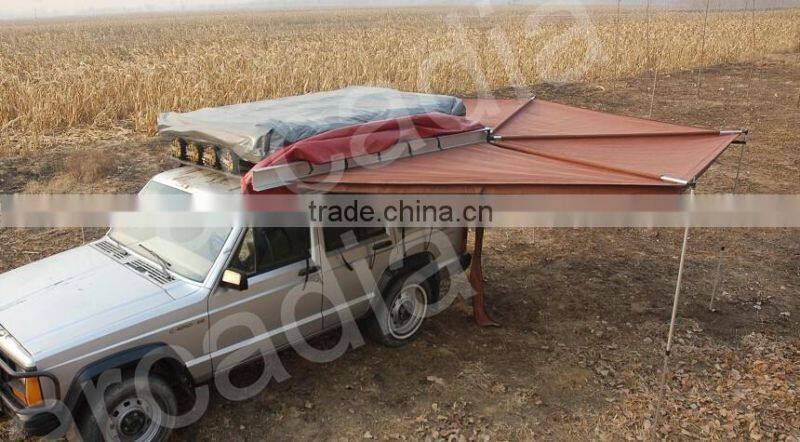 High quality oxford waterproof retractable roof awning for cars with mesh annex