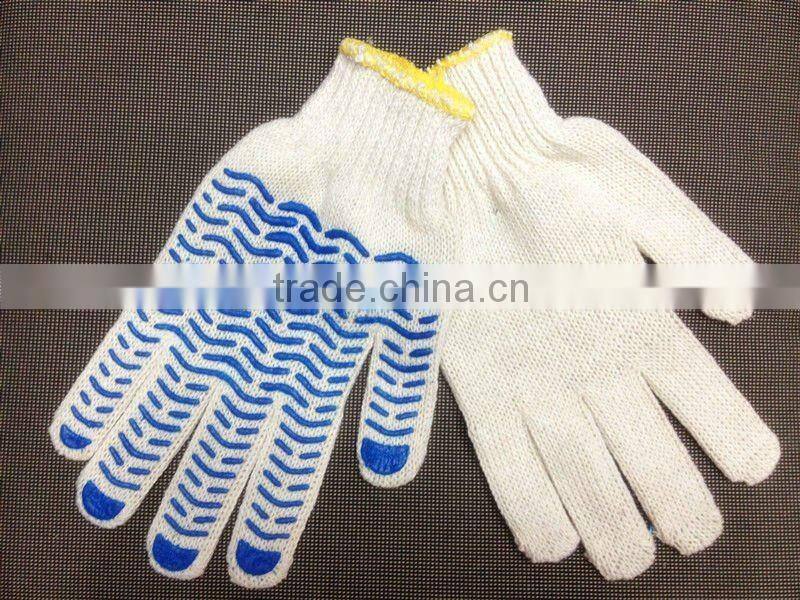 PVC Dotted White Hand Cotton Gloves/ working gloves/ safety gloves