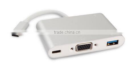 usb c hub digital av multiport adapter type c to usb3.0 + vga + type c adapter