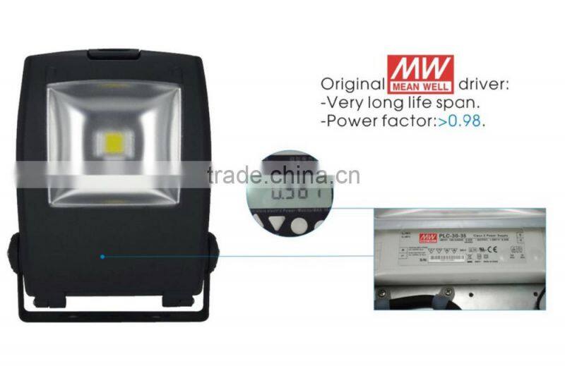 New Design IP65 Meanwell Driver LED Flood Light with bridgelux chip
