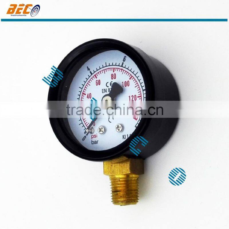 Cheap price of black metal case bourdon pressure meter air gauge