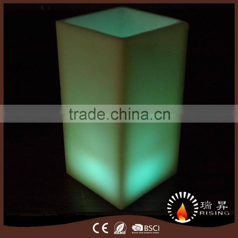 Battery Operated remote control Square LED wax candles