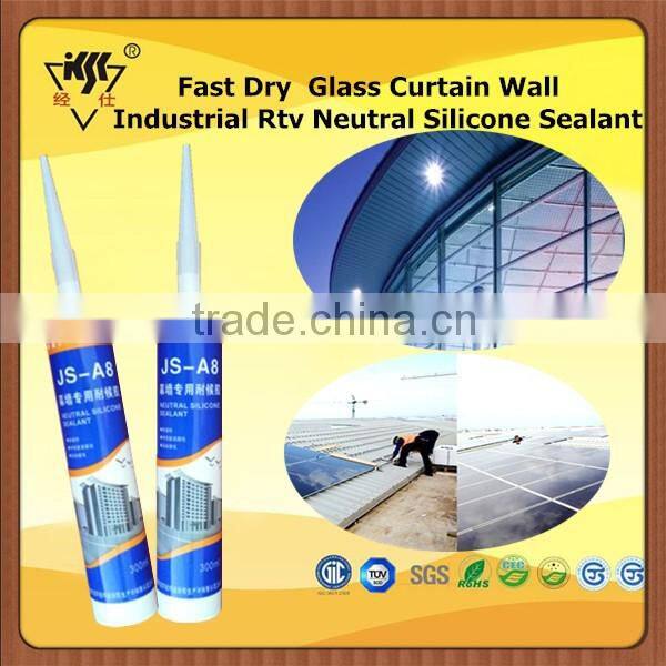 Fast Dry Glass Curtain Wall Industrial Rtv Neutral Silicone Sealant