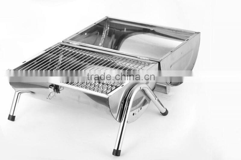 Portable cylinder shape folding stainless kebab grill barbecue