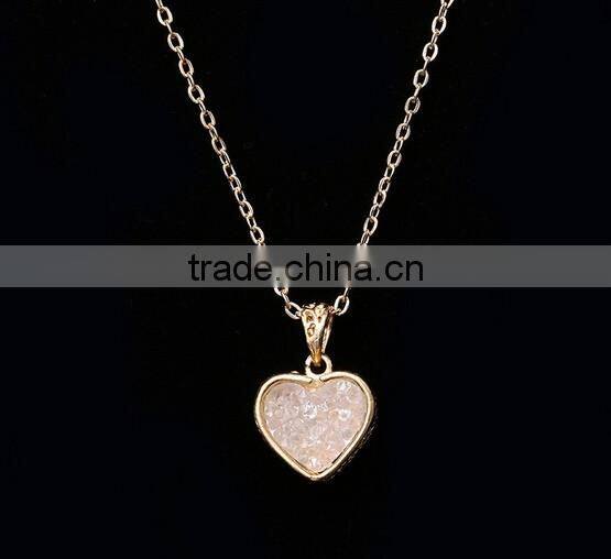 >>High quality classic natural stone heart necklace pendant/#